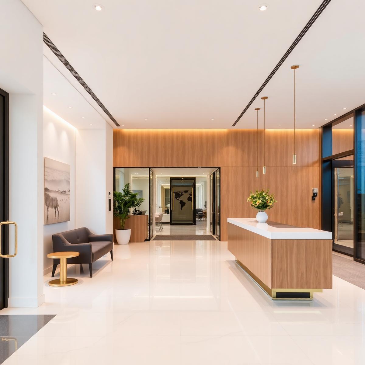 Immaculate modern office reception area